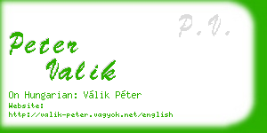 peter valik business card